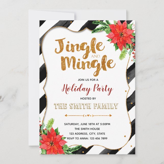 Invitation à une fête scintillante et festive (Devant)