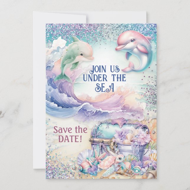 Invitation à une fête sous-marine avec piscine (Devant)