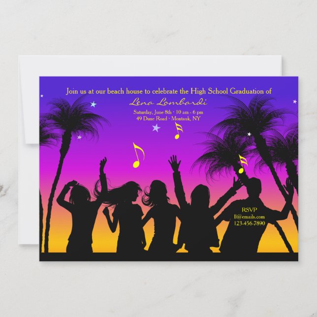 Invitation à une fête sur la plage (Devant)