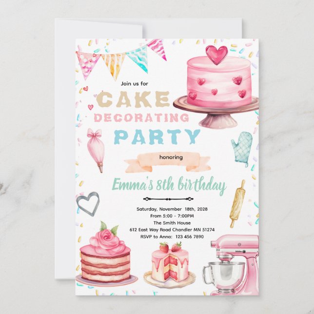Invitation à une fête sur le thème de la décoratio (Devant)