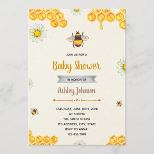 Invitation à une fête sur le thème de l'abeille bo