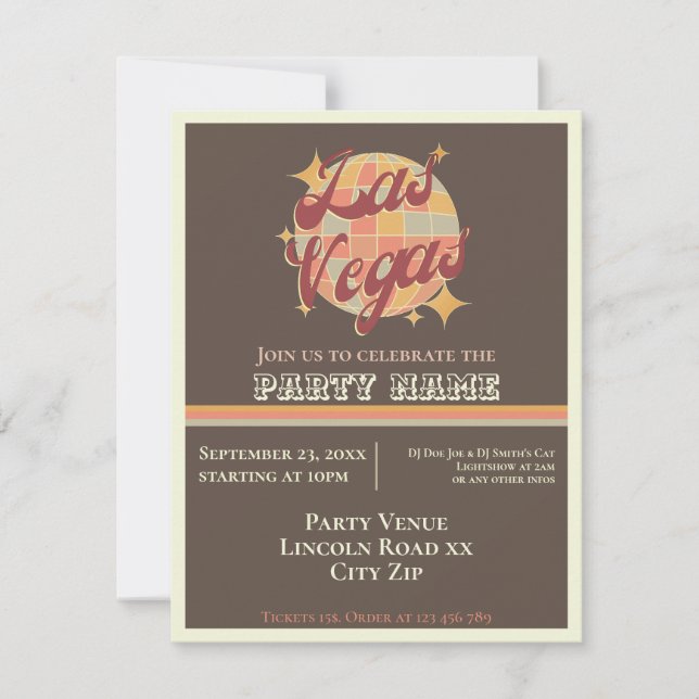 Invitation à une fête sur le thème de Las Vegas Ci (Devant)