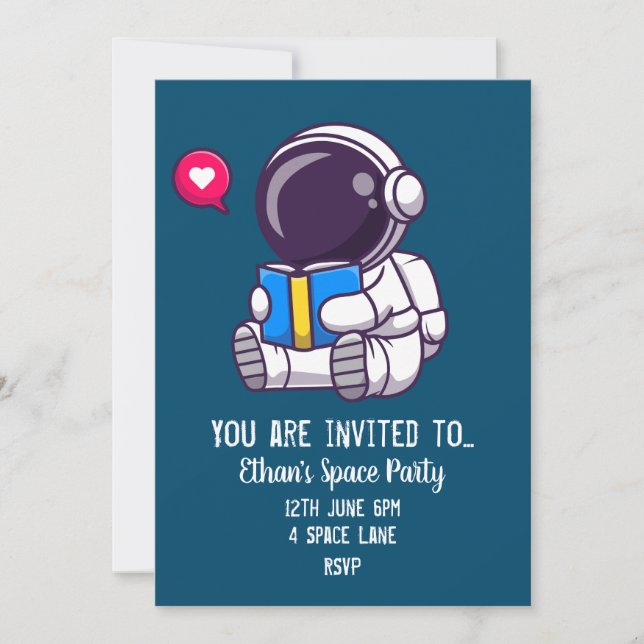Invitation à une fête sur le thème de l'espace pou (Devant)