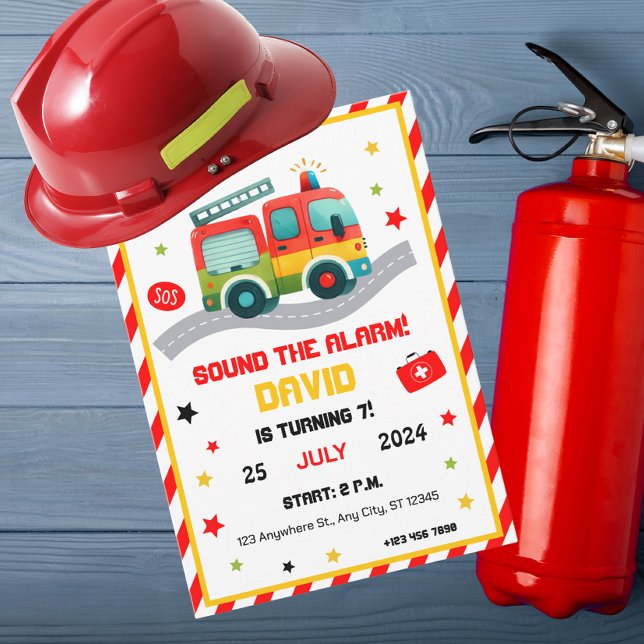 Invitation à une fête sur le thème des camions de  (Créateur téléchargé)