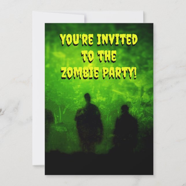 Invitation à une fête sur le thème des zombies (Devant)