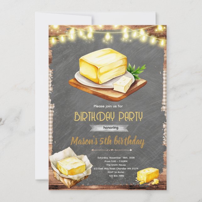 Invitation à une fête sur le thème du beurre (Devant)