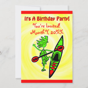 Invitation à une fête sur le thème du kayak