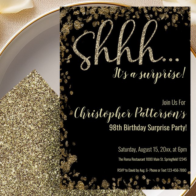 Invitation à une fête surprise pour le 98e anniver (Créateur téléchargé)