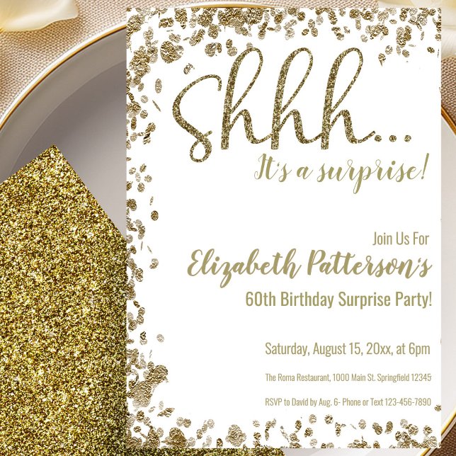 Invitation à une fête surprise pour un 60e anniver (Créateur téléchargé)