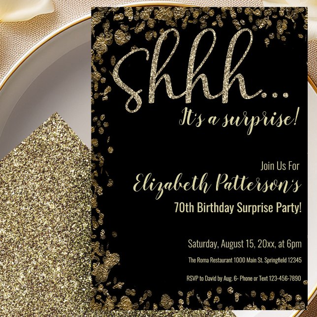 Invitation à une fête surprise pour un 70e anniver (Créateur téléchargé)