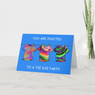 Invitation à une fête Tie Dye