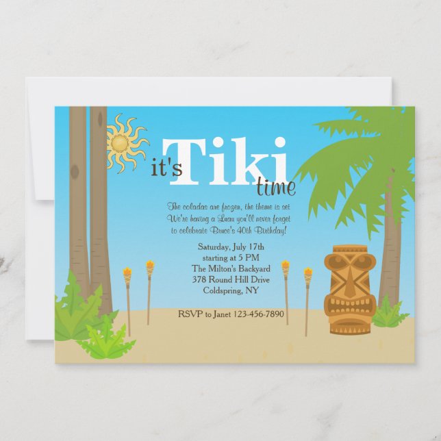 Invitation à une fête Tiki (Devant)