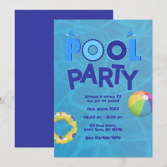 Invitation à une fête tropicale d'été au bord de l (Devant / Derrière)