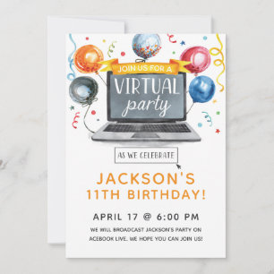 Invitation à une fête virtuelle