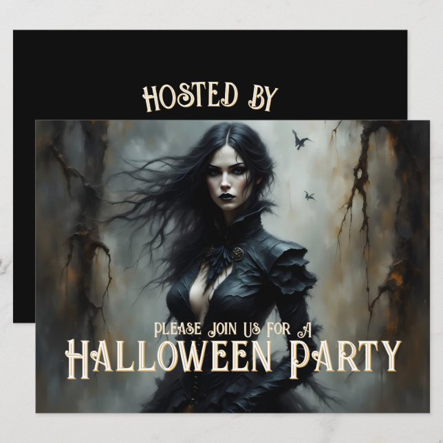 Invitation à une Nuit de Halloween Gothique de Mys (Devant / Derrière)