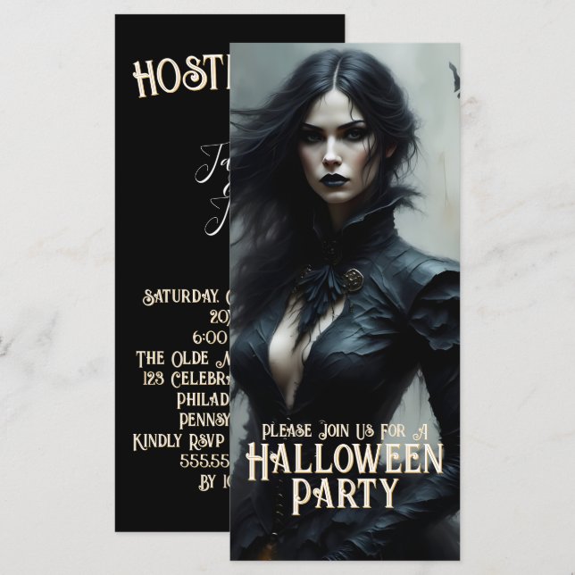 Invitation à une Nuit de Halloween Gothique de Mys (Devant / Derrière)