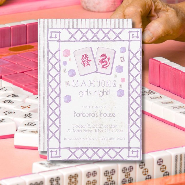 Invitation à une partie de Mahjong, tuiles du drag (Créateur téléchargé)
