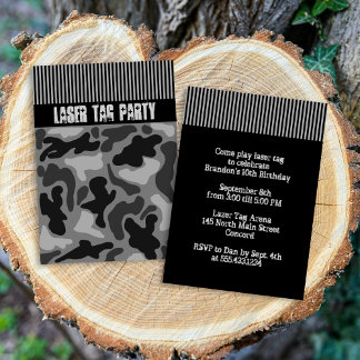 Invitation à une partie de tag laser camouflage no