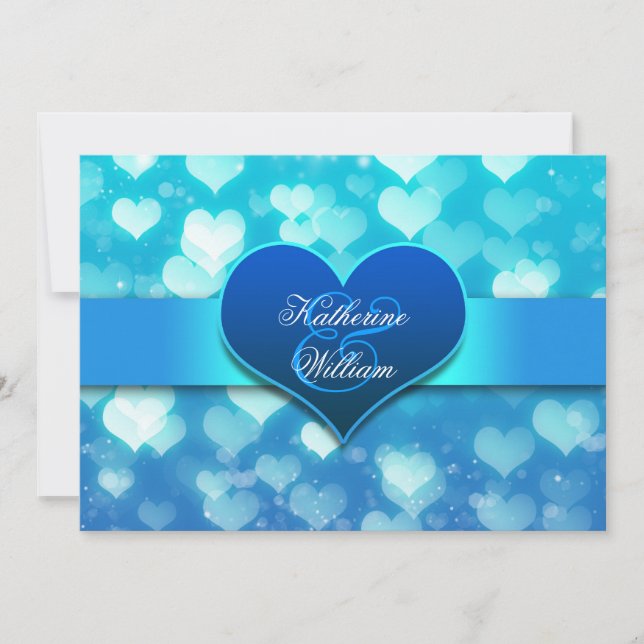 invitation à une partie d'engagement du coeur bleu (Devant)