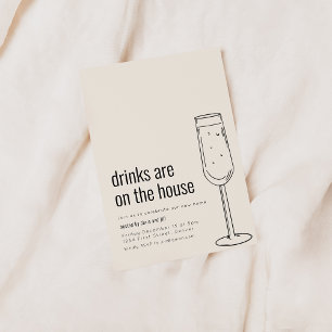 Invitation à une pendaison de crémaillère avec du 