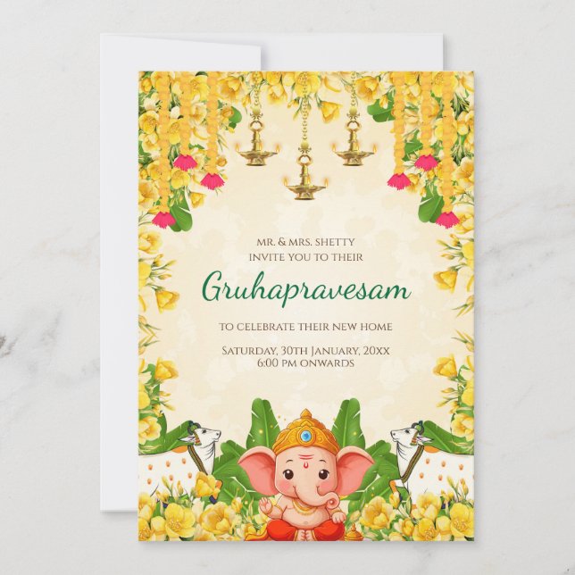 Invitation à une pendaison de crémaillère numériqu (Devant)