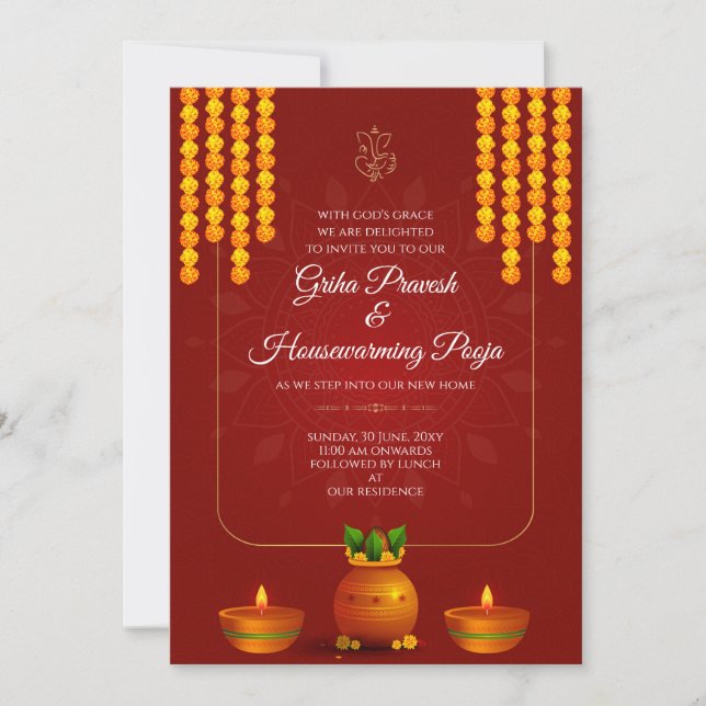 Invitation à une pendaison de crémaillère numériqu (Devant)