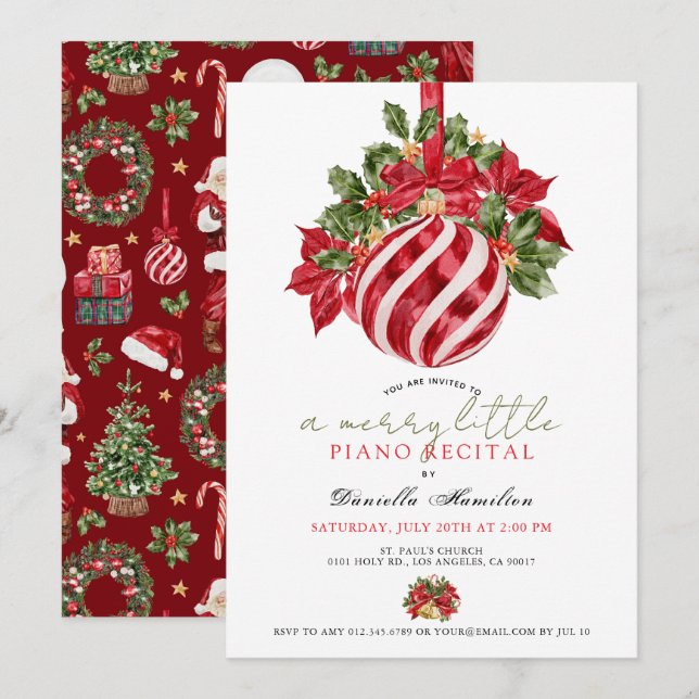 Invitation à une petite fête de Noël au piano (Devant / Derrière)