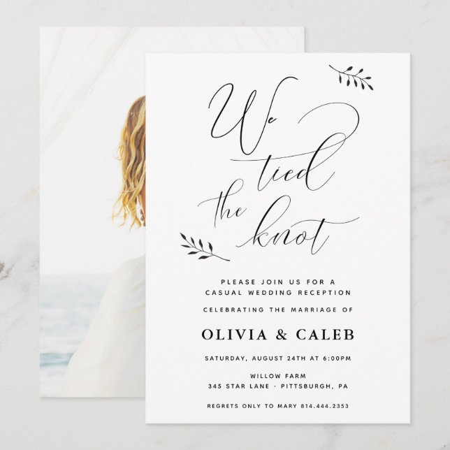 Invitation à une réception de mariage décontractée (Devant / Derrière)