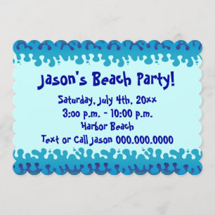Invitation à une réception de plage ou de piscine