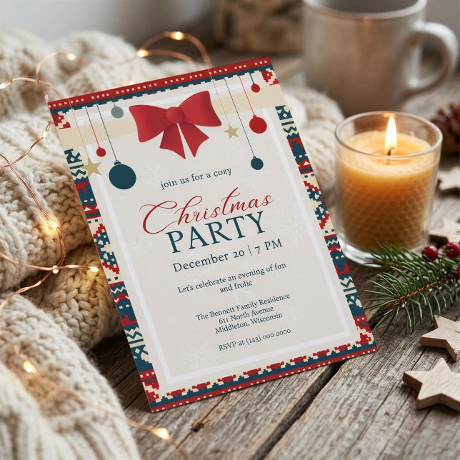 Invitation à une réunion de Noël conviviale scandi (Créateur téléchargé)