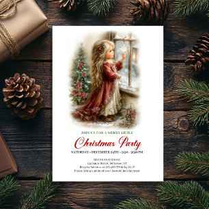 Invitation à une réunion de Noël Fille mignonne Sc