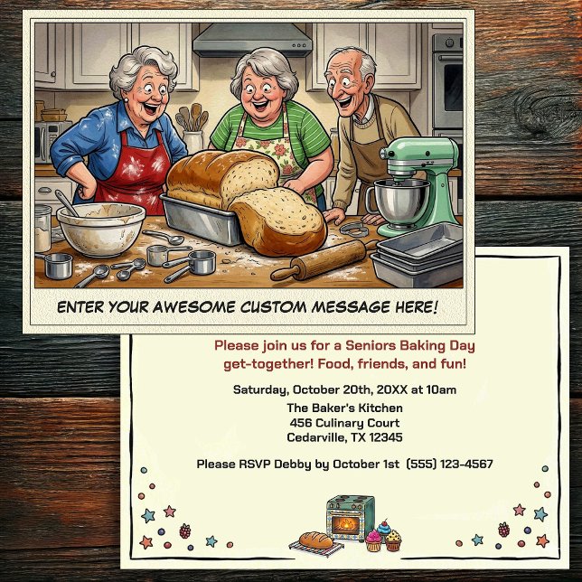 Invitation à une réunion de seniors drôles qui fon (Créateur téléchargé)