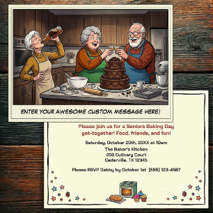 Invitation à une réunion de seniors drôles qui fon