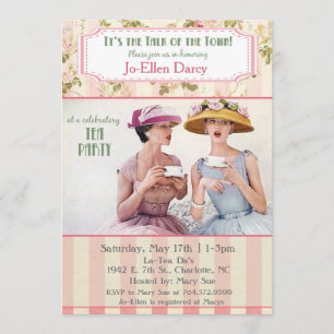 Invitation à une soirée à thé rétro