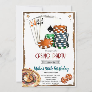 Invitation à une soirée à thème casino