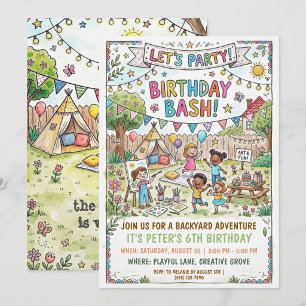 Invitation à une soirée camping dans la cour arriè