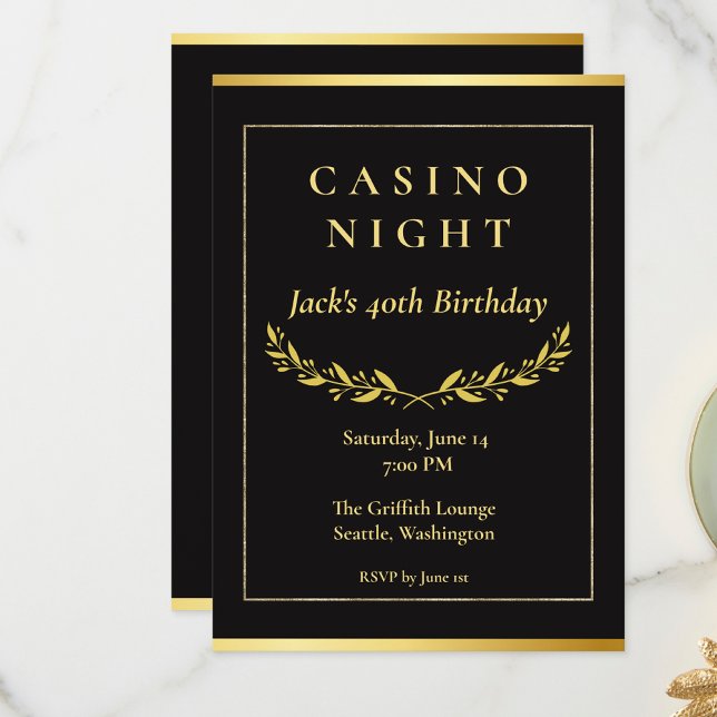 Invitation à une Soirée Casino | Fête d'anniversai (Créateur téléchargé)