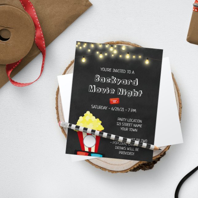 Invitation à une soirée cinéma dans le jardin (Créateur téléchargé)