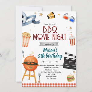 Invitation à une soirée cinéma dans le jardin BBQ