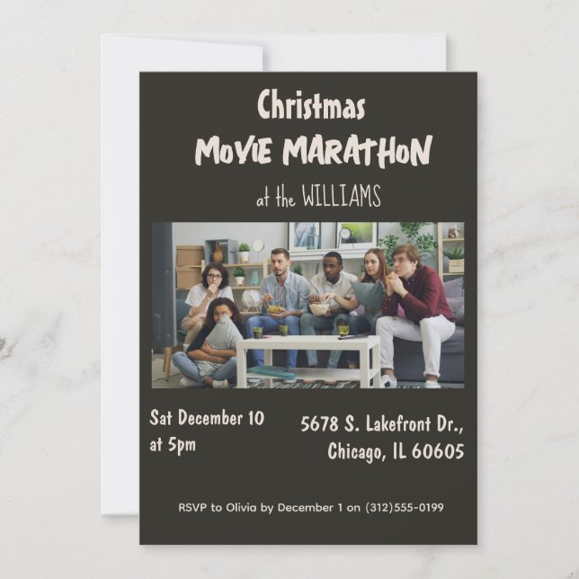Invitation à une soirée cinéma de Noël (Devant)