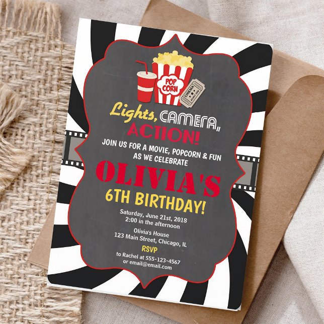 Invitation à une soirée cinéma pour un anniversair (Créateur téléchargé)