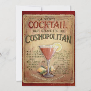 Invitation à une soirée cocktail cosmopolitan