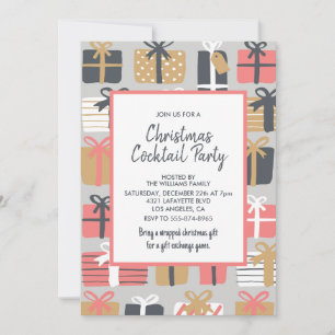 Invitation à une soirée cocktail de Noël Cadeaux m