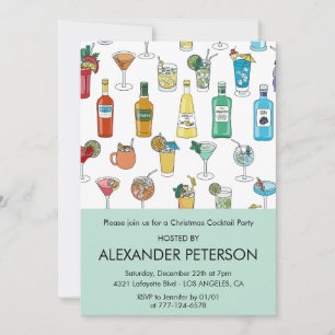 Invitation à une soirée cocktail de Noël Contempor