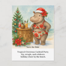 Invitation à une soirée cocktail de Noël tropical