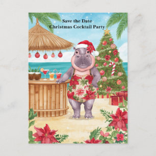 Invitation à une Soirée Cocktail de Noël Tropical