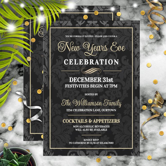 Invitation à une soirée cocktail du Nouvel An (Créateur téléchargé)