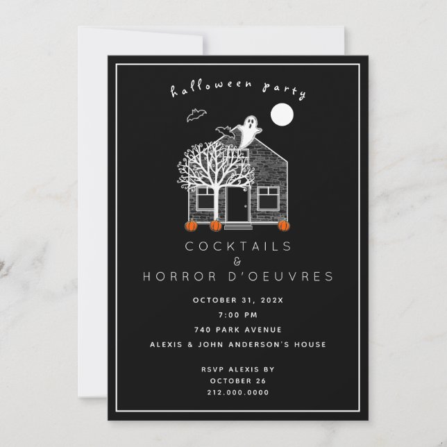 Invitation à une soirée cocktail Halloween (Devant)