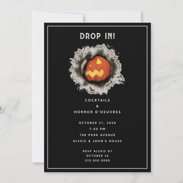 Invitation à une soirée cocktail Halloween (Devant)