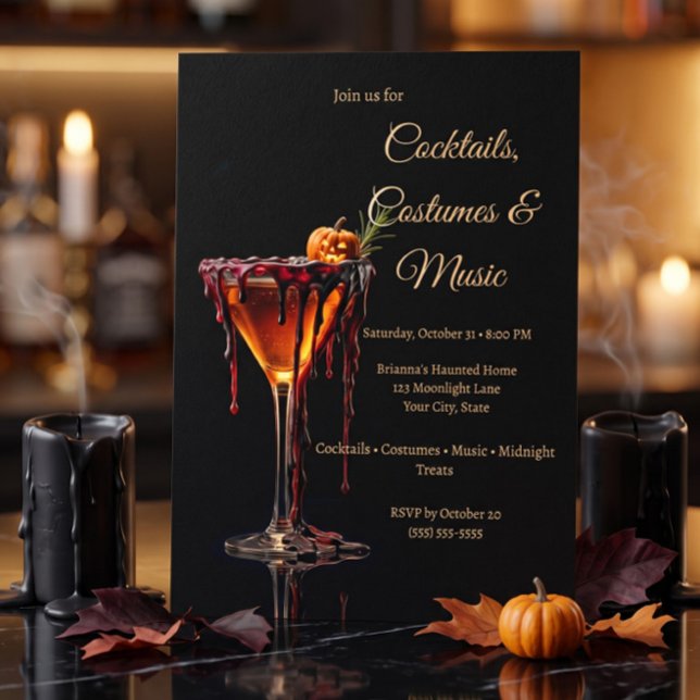 Invitation à une soirée cocktail Halloween (Halloween Invitation card)